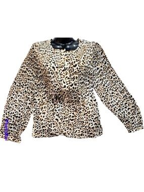 Womens Banana Replubic button down blouse size S animal print